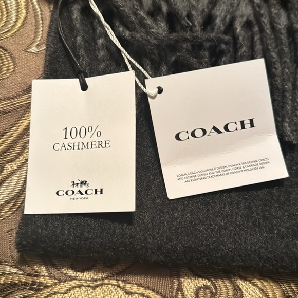 Authentic Coach Cashmere Scarf men’s or women’s charcoal grey! - Picture 3 of 3